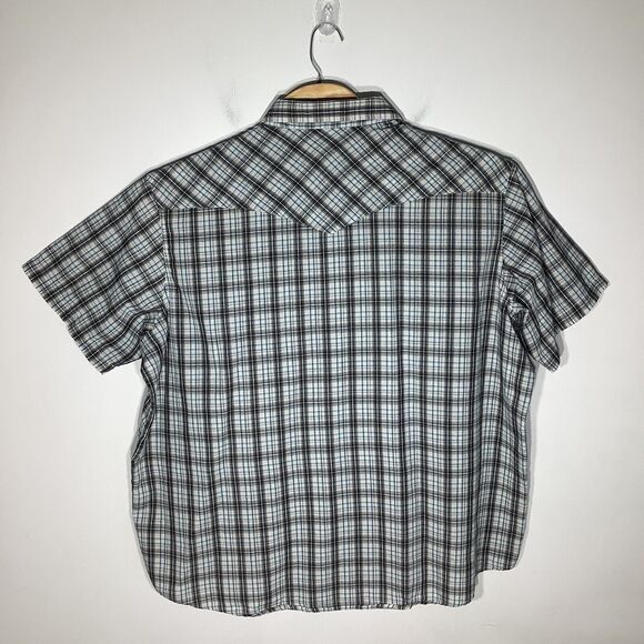 Wrangler Mens Long Sleeve Pearl Snap Shirt Plaid Size 3XL - Picture 3 of 6